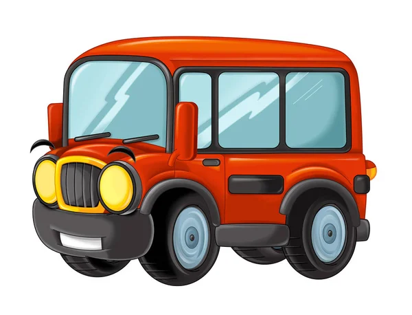 Cartoon funny looking cartoon bus — Stock Photo, Image