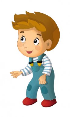 karikatür mutlu ve komik çocuk 