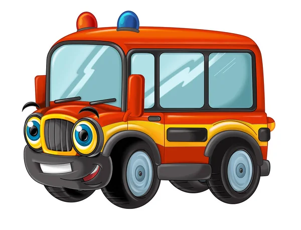 Cartoon Feuer Feuerwehrbus — Stockfoto