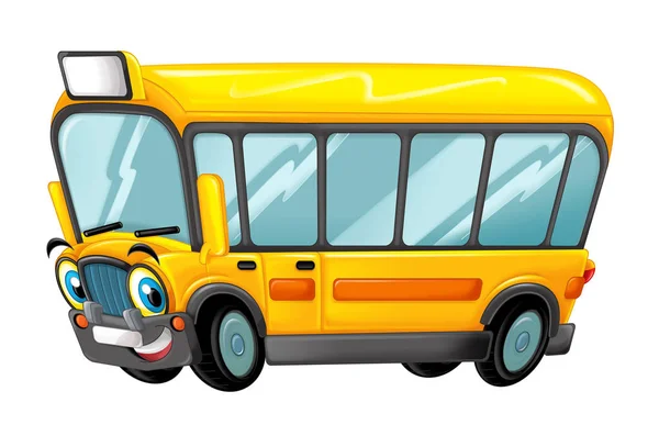Autobus szczęśliwy i śmieszne kreskówka kreskówki — Zdjęcie stockowe