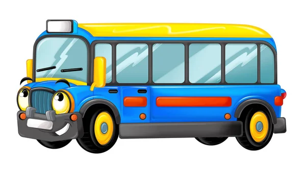 Λεωφορείο χαρούμενο και αστείο καρτούν κινούμενων σχεδίων — Φωτογραφία Αρχείου