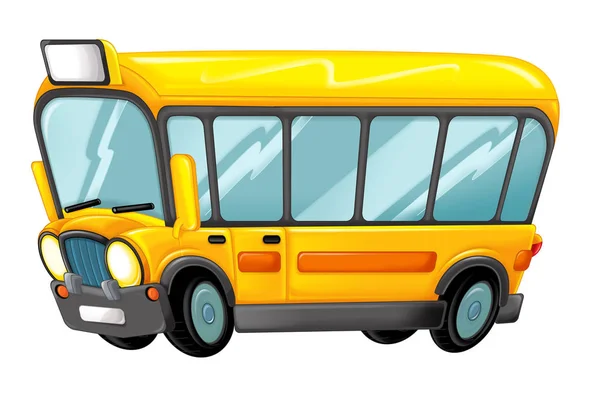 Cartoon happy and funny cartoon bus — Stock Photo, Image