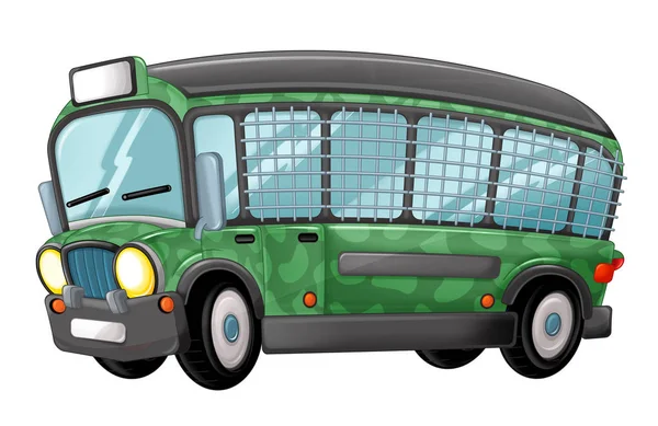 Cartoon funny looking military bus — Stock Photo, Image