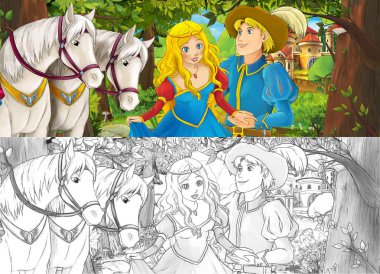 şirin royal çift üzerinde çayır çekici