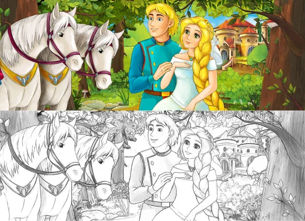 şirin royal çift üzerinde çayır çekici