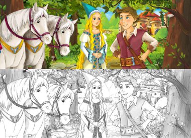 şirin royal çift üzerinde çayır çekici