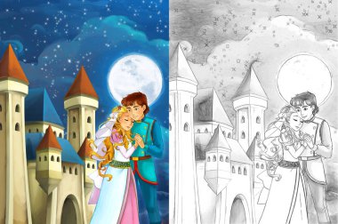 Kraliyet evli çift geleneksel sahne