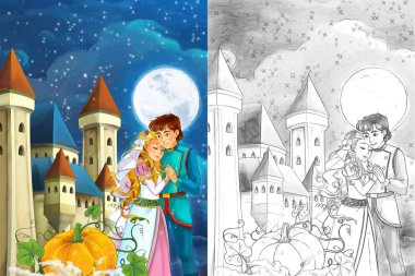 Kraliyet evli çift geleneksel sahne