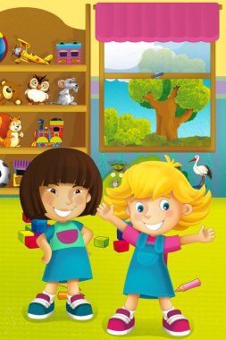 Çocuklarda bazı anaokulu ve gardırop  