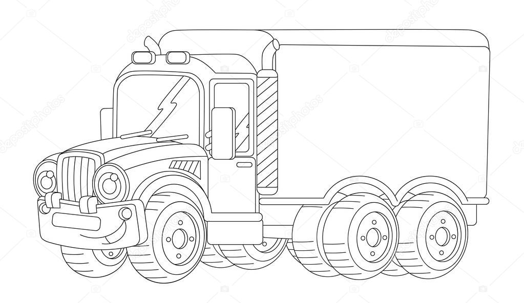big cargo truck with trailer