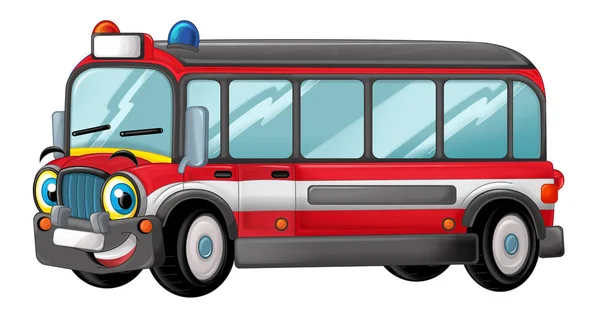 Cartone animato divertente cercando cartoon bus — Foto Stock