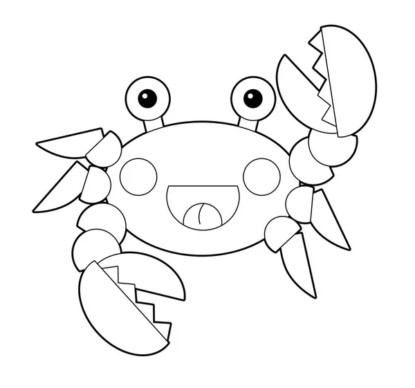 卡通海螃蟹与着色页 — 图库照片