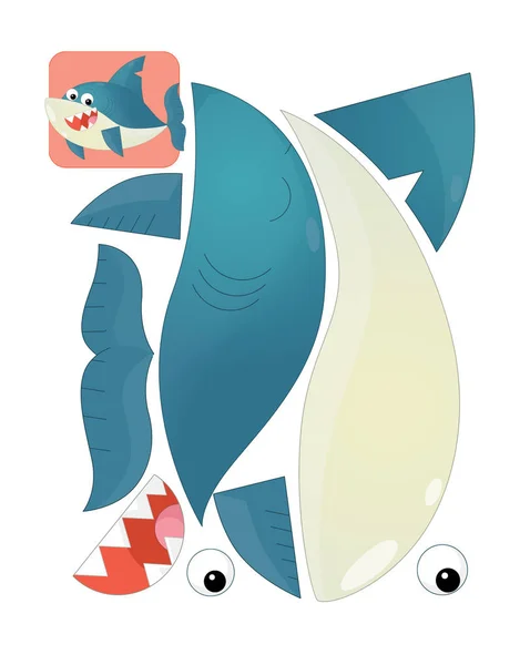 cartoon character puzzle - isolated shark