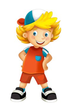 karikatür mutlu ve komik çocuk