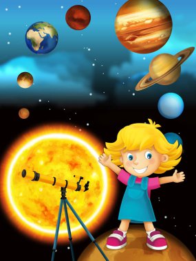 cartoon solar system - milky way