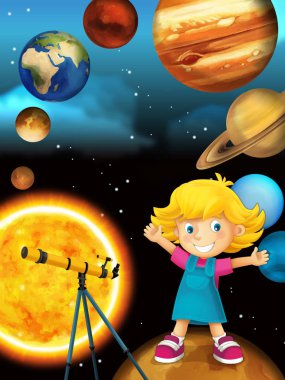 cartoon solar system - milky way
