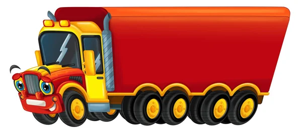 Cartoon-Lastkraftwagen mit Anhänger — Stockfoto