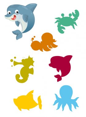 eşleştirme oyunu deniz hayvanları ile çizgi film