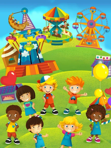 Kleinkinder unterschiedlicher Nationalität auf dem Spielplatz — Stockfoto