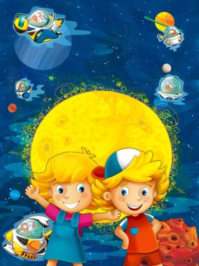 çizgi film güneş sistemi - astronomi çocuklar için