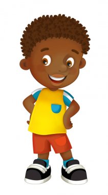 karikatür mutlu ve komik çocuk 