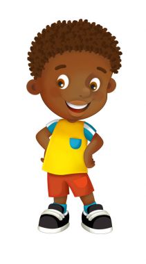 karikatür mutlu ve komik çocuk 