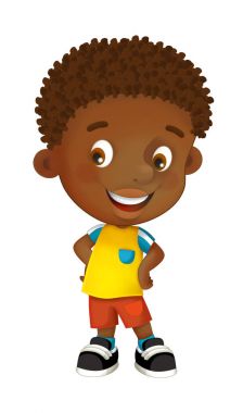 karikatür mutlu ve komik çocuk 