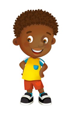 karikatür mutlu ve komik çocuk 