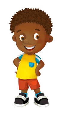 karikatür mutlu ve komik çocuk 