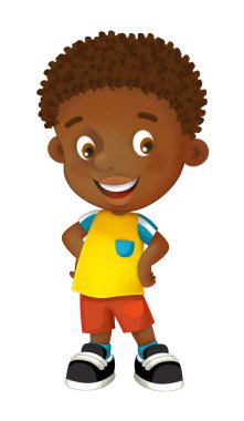 karikatür mutlu ve komik çocuk 