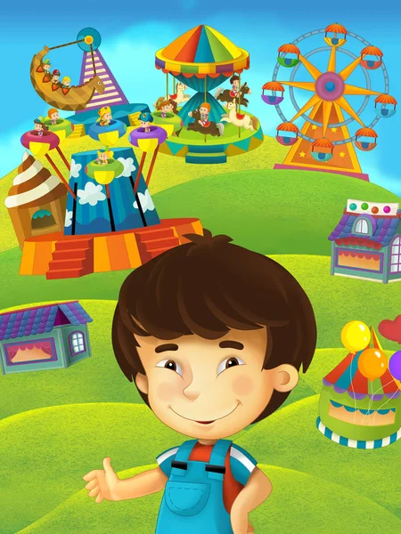 Kreskówka dzieci zabawy na placu zabaw — Zdjęcie stockowe