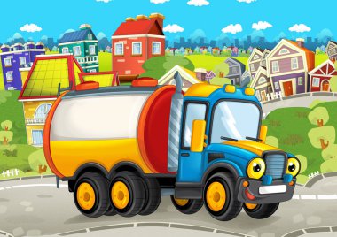 sarnıç kamyon şehrin içinden sürme