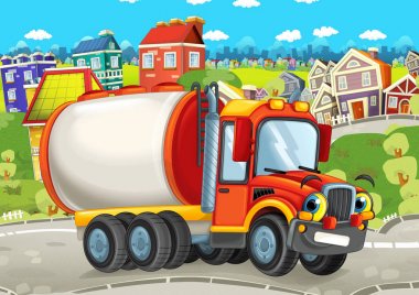 sarnıç kamyon şehrin içinden sürme