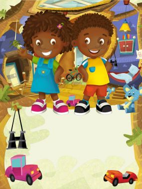 mutlu neşeli erkek ve kız Oda 