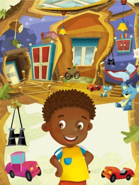 Oda mutlu neşeli çocuk ile 