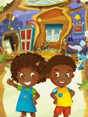 mutlu neşeli erkek ve kız Oda 