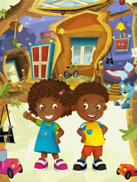 mutlu neşeli erkek ve kız Oda