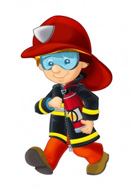 itfaiyeci söndürücü ile yürüyüş