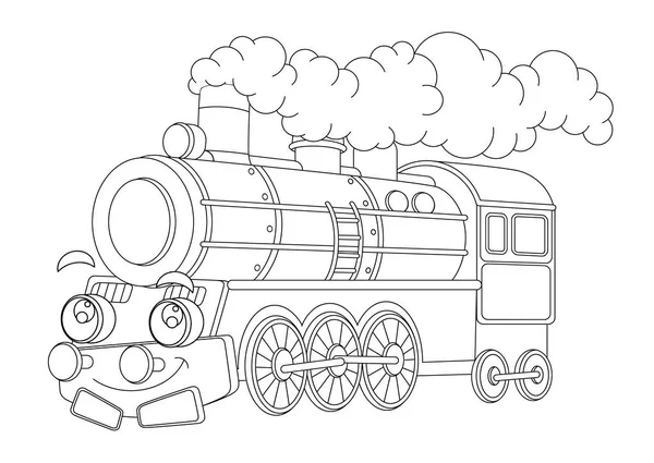 Cartoon funny looking steam train — Stock Photo, Image