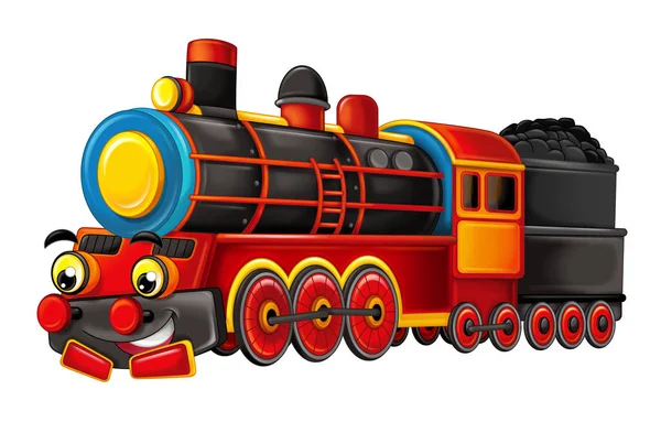 Cartoon funny looking steam train — Stock Photo, Image