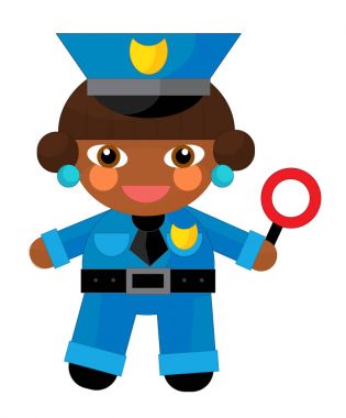 Çizgi film karakteri - izole polis kız