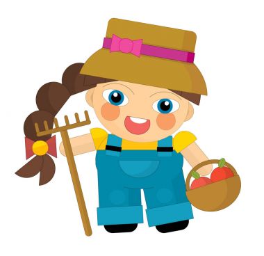 Çizgi film karakteri - izole bahçıvan