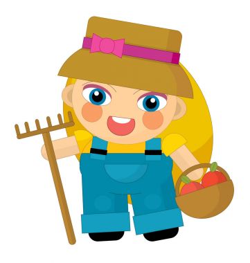 Çizgi film karakteri - izole bahçıvan