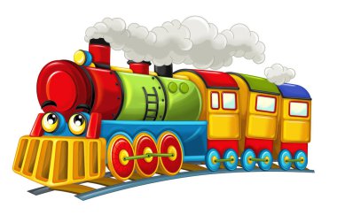 Karikatür komik buharlı tren arıyor  