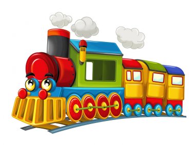 Karikatür komik buharlı tren arıyor  