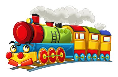 Karikatür komik buharlı tren arıyor  