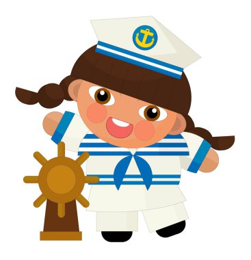 izole karakter - denizci kız çizgi film