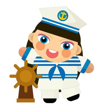 izole karakter - denizci kız çizgi film