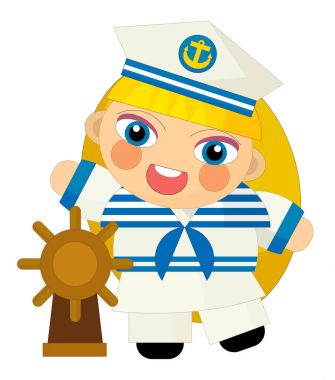 izole karakter - denizci kız çizgi film