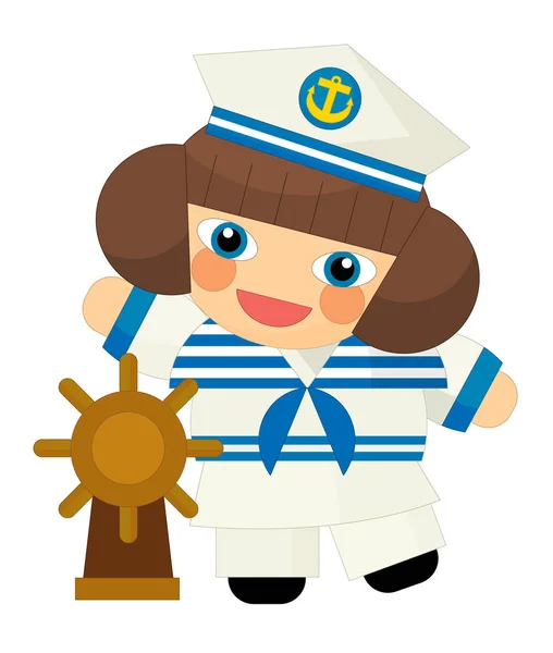 Cartoon isolated character - sailor girl — Stock Photo, Image